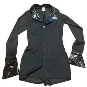 Halloween Costume Roma Costume Black Zip Up Romper Size S/M